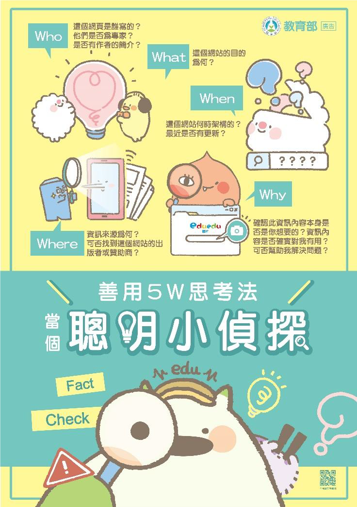 110-2學期友善校園周~~本學期主題：「 媒體識讀善用5W思考法當個聰明小偵探」